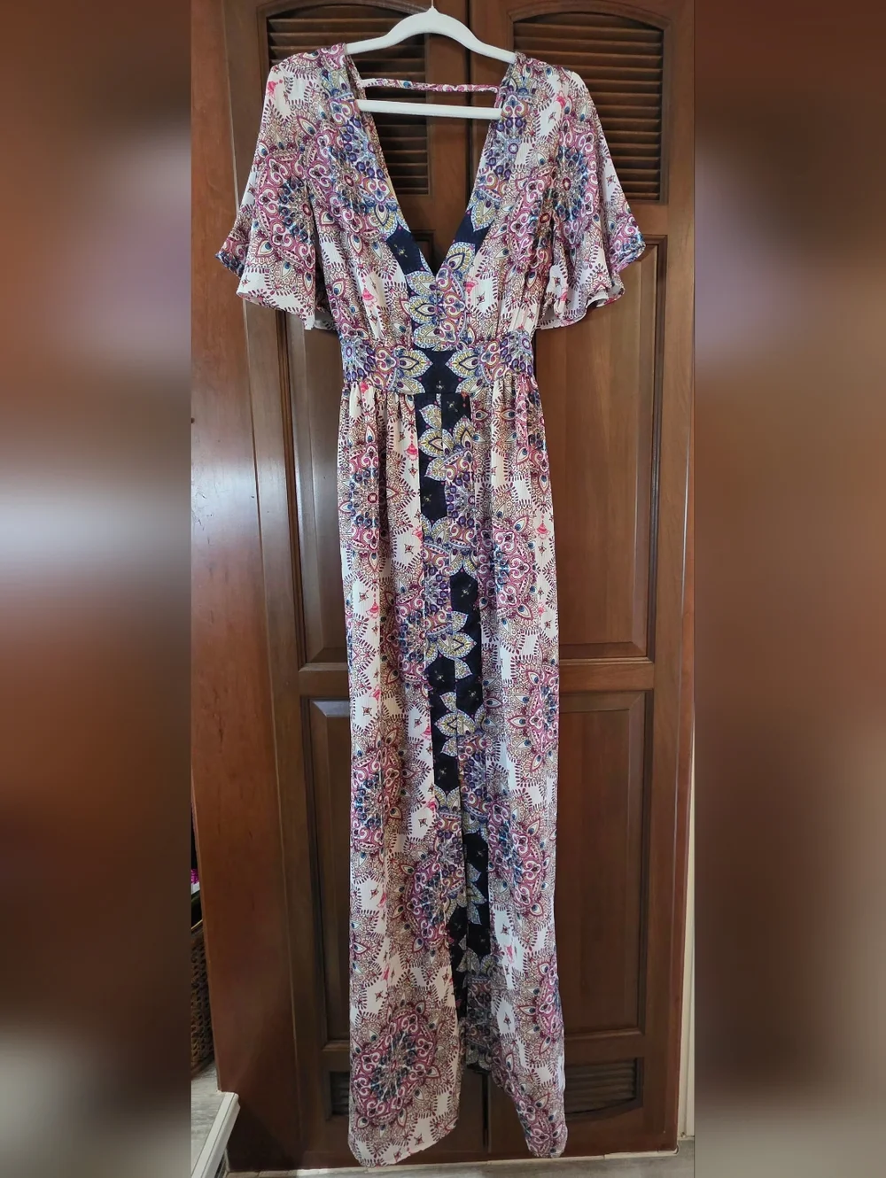 Altar'd State Boho Spring Summer Colorful Maxi Dress size Med - Picture 3 of 10